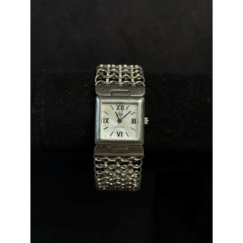 Sterling Silver Aria Quartz Watch Woven Link Band